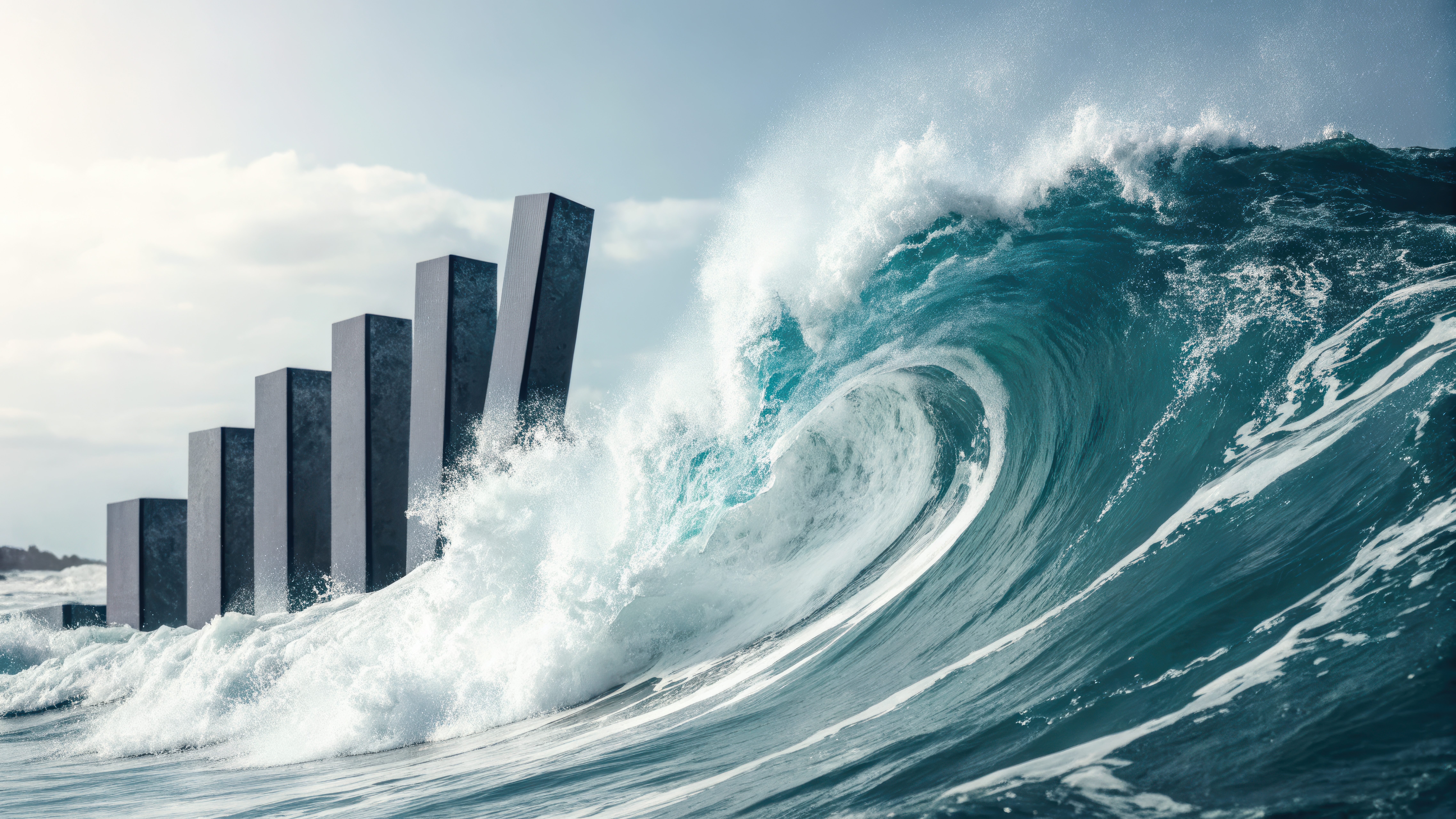 large wave crash over bar graph large wave crash over bar graph